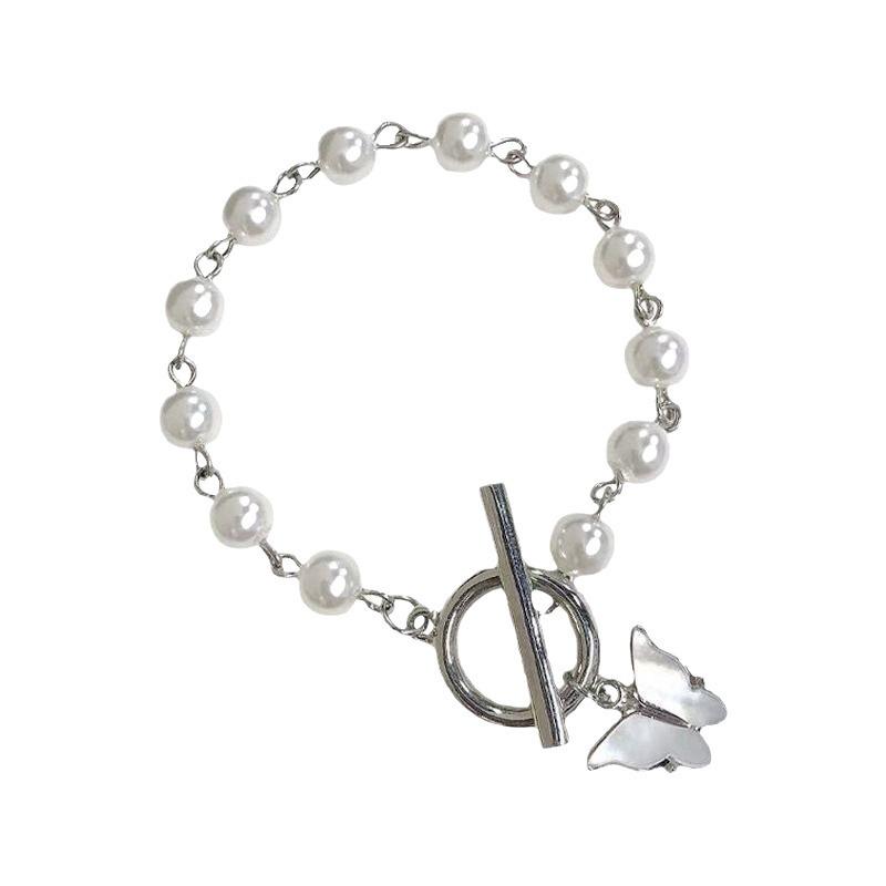 Japanese & Korean Fairy Butterfly Pearl Bracelet: Elegant, Versatile Retro Jewelry for Women & Students