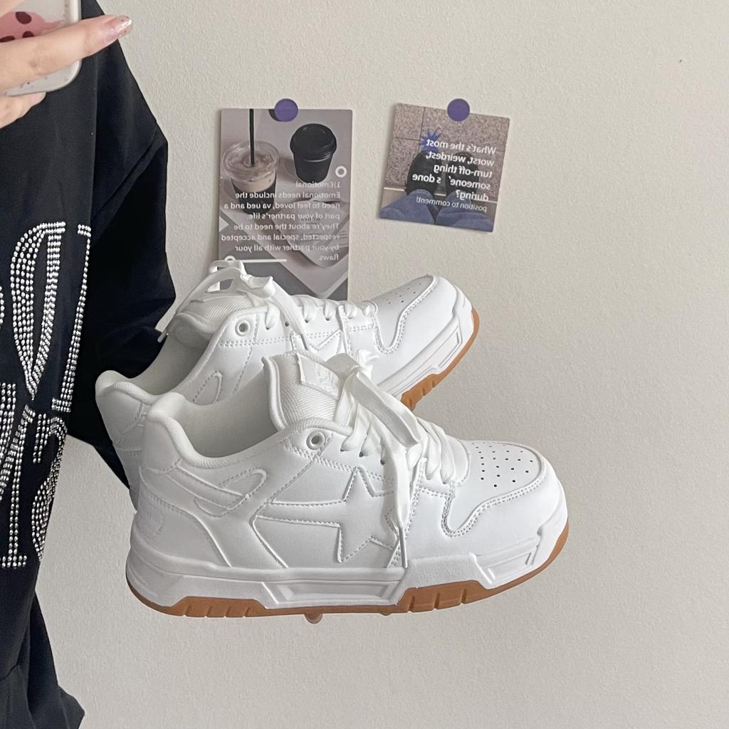 Dailu new ins Hong Kong flavor transparent sports style platform student board shoes