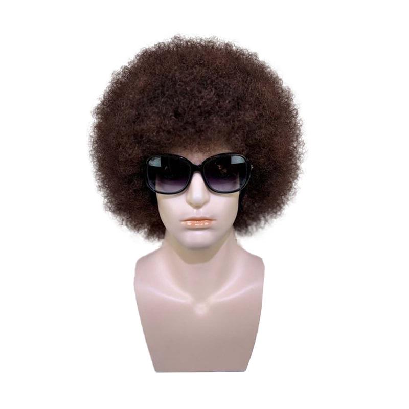 

Синтетический короткий черный парик афро кудрявый с натуральным пушистым париком для черных мужчин косплей высокая температура