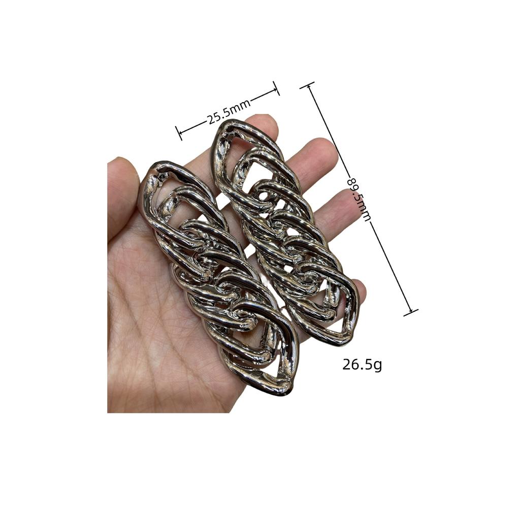 Cold Wind Tank Chain Metal Chain Earrings Personalized Versatile Earrings Exaggerated Wind