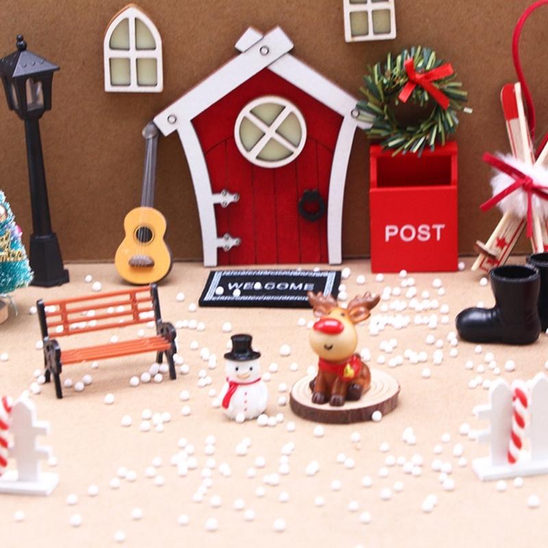Miniature Glowing House Christmas Decoration Set With Removable Parts for Holiday Displays