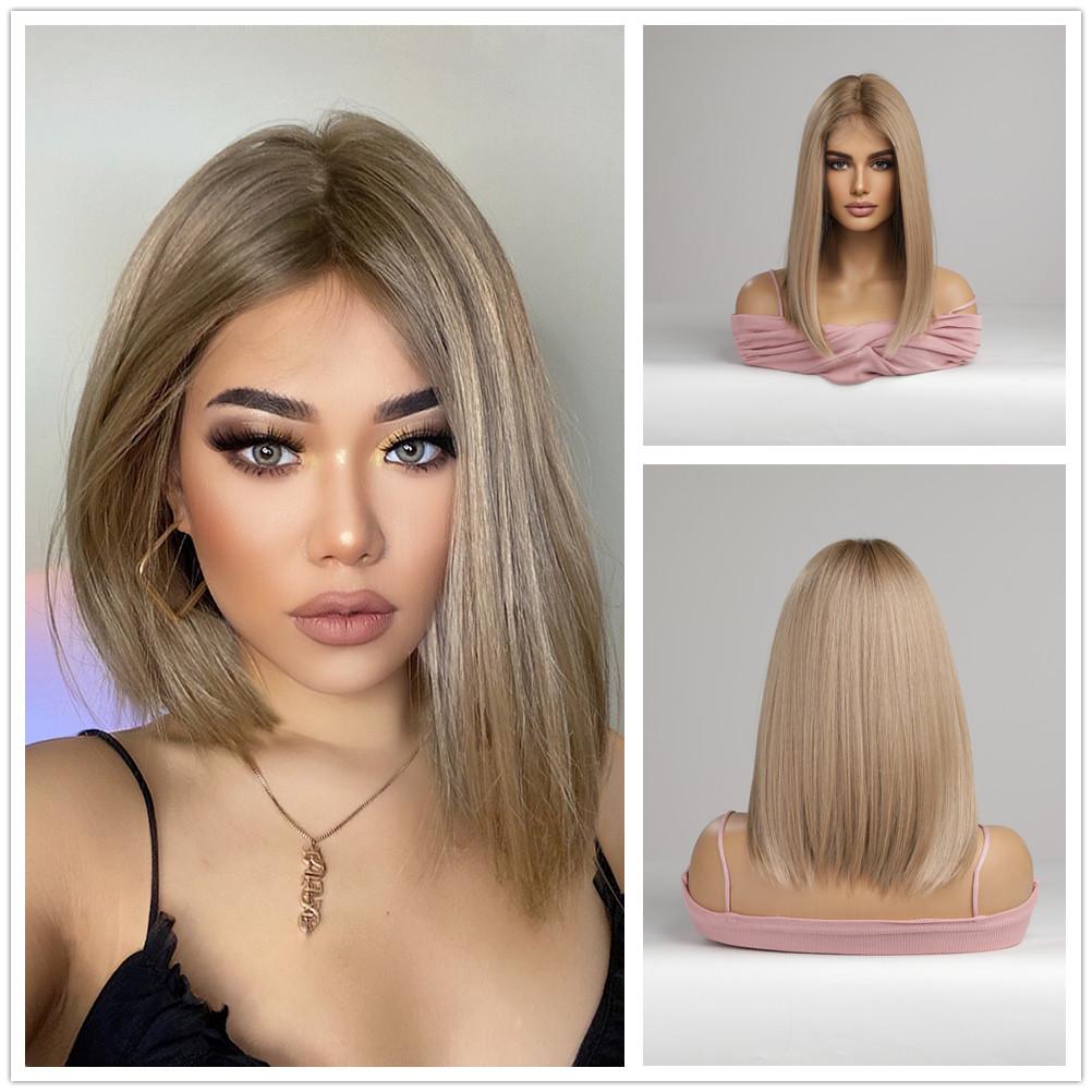 LOUIS FERRE Lace Front Wigs Long Straight Hair Blonde Wig with Side Part Daily Use Party Wig for White Women Heat Resistant
