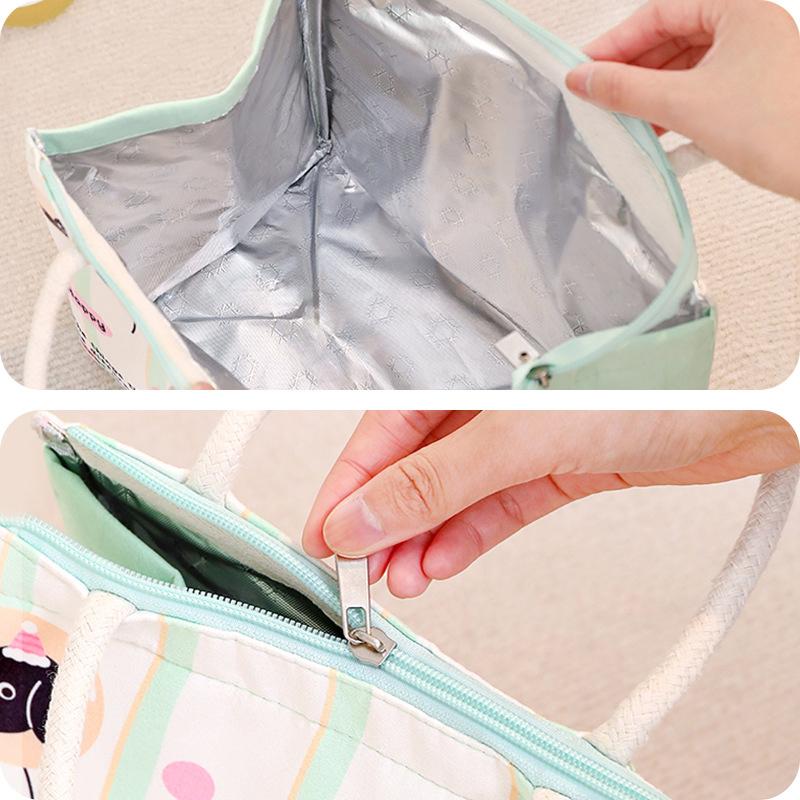 Lunch Bag For Picnic Portable Large Capacity Lunch Bag Collapsible Thermal Breakfast Organizer Portable Insulated Storage Bag