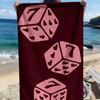 Fashion dice with heart-shaped pattern polyester microfiber beach towel is highly absorbent, suitable swimming and beach outings