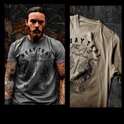 Camiseta Muay Thai Boxeo Tailandés yantra tigres Boxeador Tailandés Artes Marciales luchador