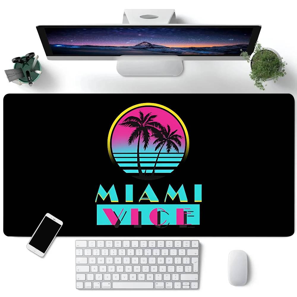 M-Miami Vice Mouse Pad Large Gaming Keyboard Mat LockEdge Rubber Computer Office Accessories