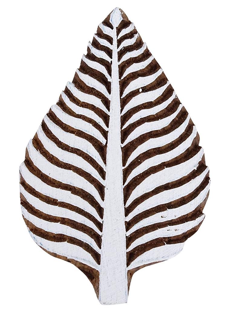 IBA Indianbeautifulart Leave Design Wooden Textile Fabric Block Stamp Design Printing Apparel Art