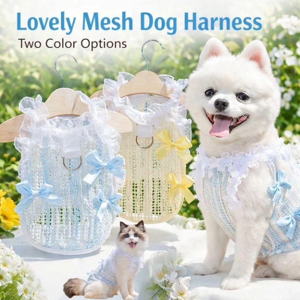 Lace Bow Cat Dog Vest Elegant Pet Princess Dress Cute Pet Shirt  Dog Cat Supplies
