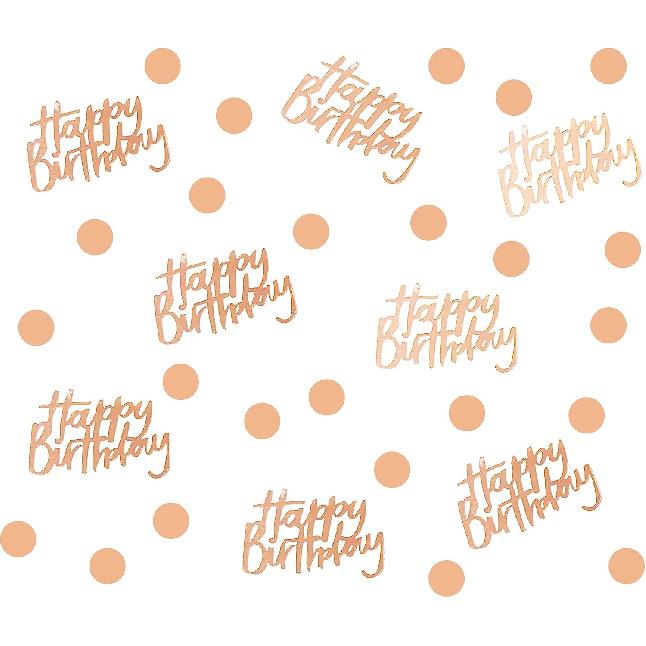 Rose Gold Birthday Confetti for Table Decor,271 PCS Glitter Happy Birthday Decorations for Party Supplies,Table Confetti