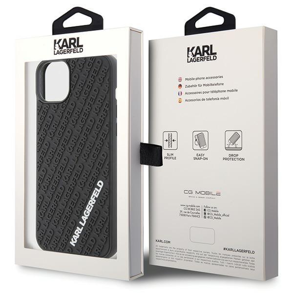 Etui Do iPhone 15 Plus Karl Lagerfeld 3D Rubber Multi Logo Czarny