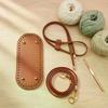 Crochet Handbag DIY Accessories Kit PU Leather Bag Base Shoulder Strap & Chain For Handmade Purse Making Supplies