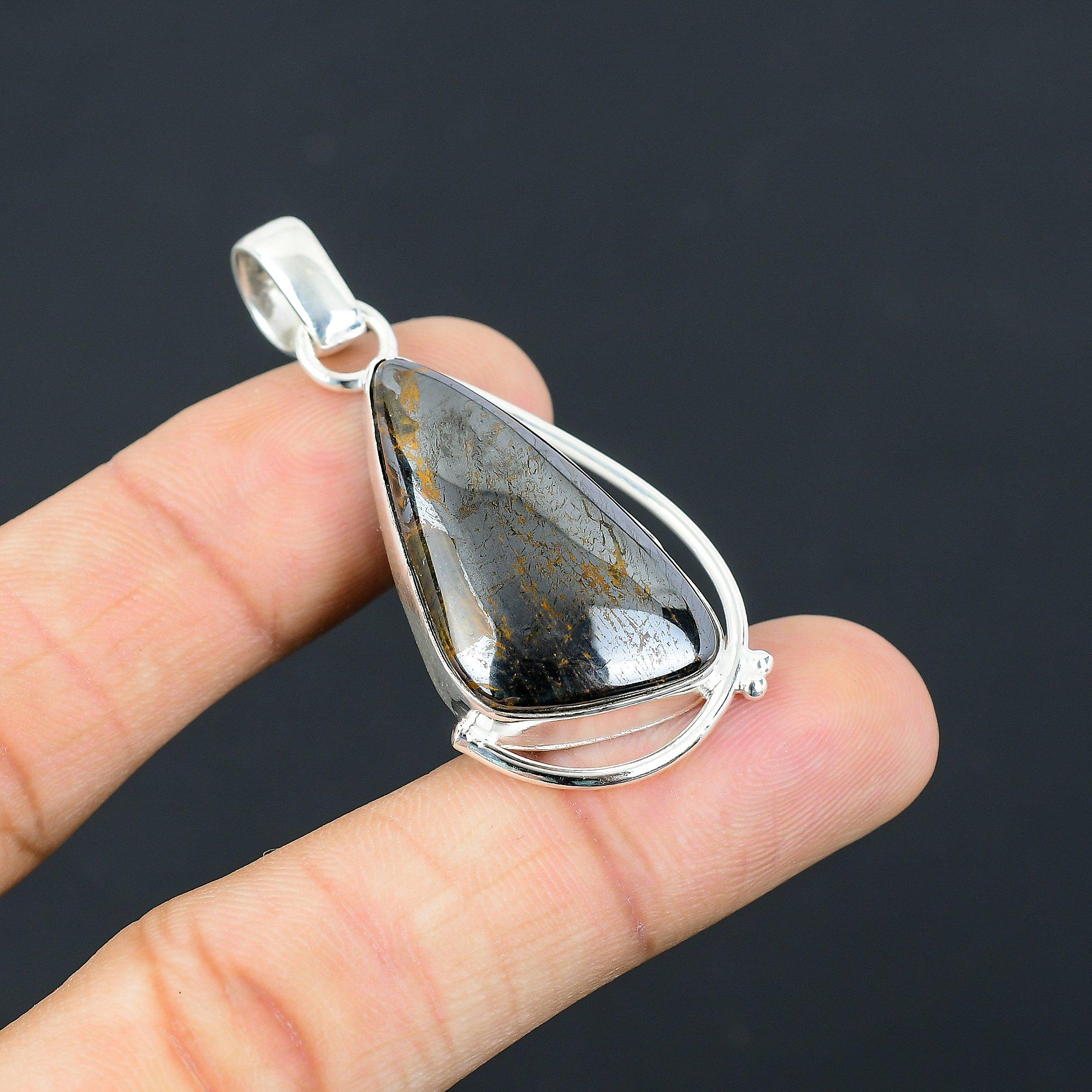 Womens day Deal 925 Sterling Silver Iron Tiger Eye Stone Anniversary New Pendant