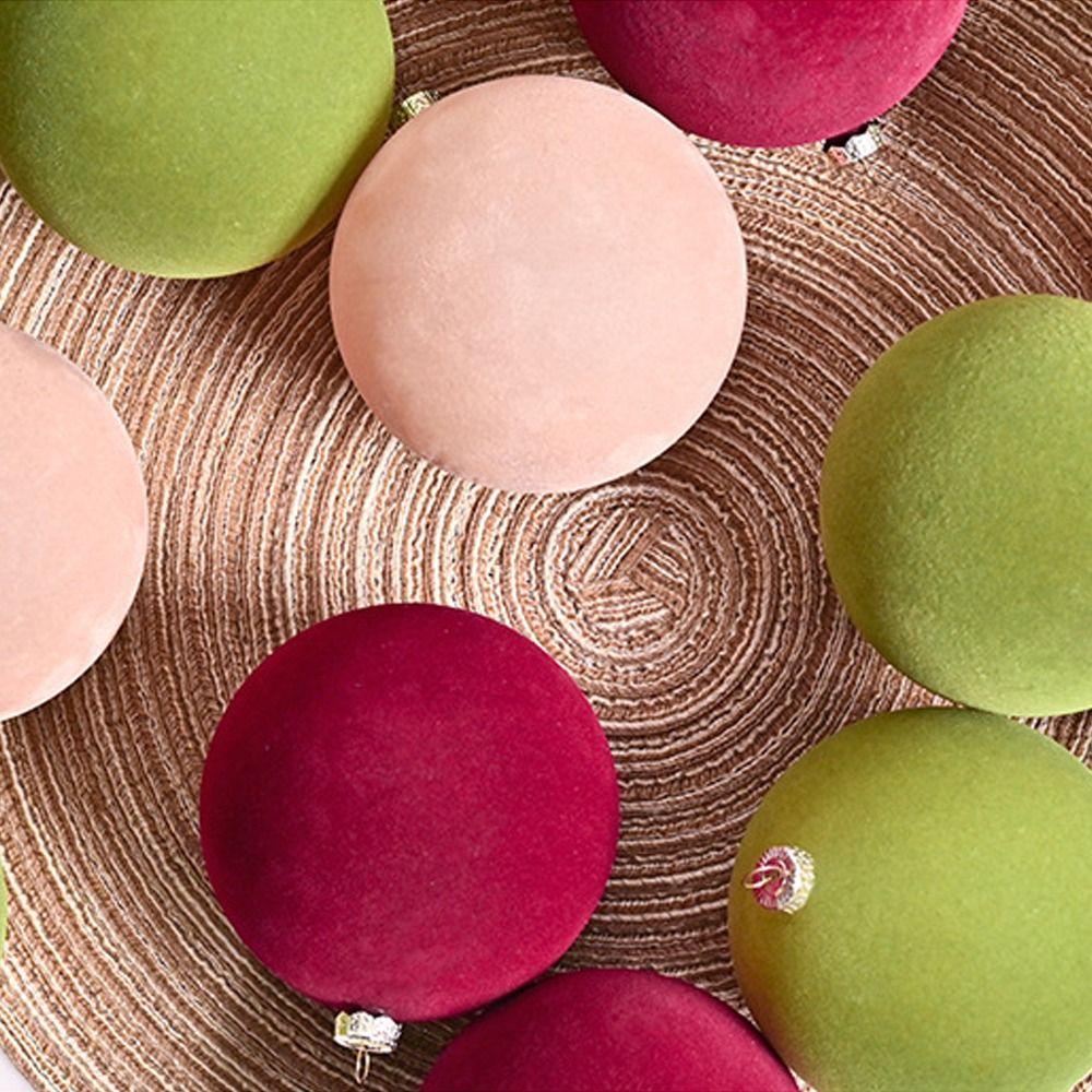 12pcs 6CM Flocked Christmas Ball Pendant Colorful Xmas Tree Ornaments  Wedding Birthday Ornaments