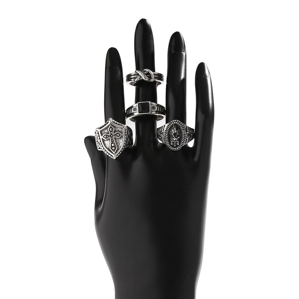 Anillo cruzado exagerado de alta gama y personalidad de moda, joyería para hombre