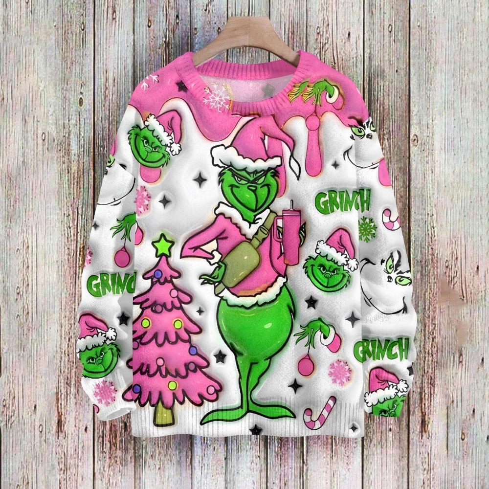 Vánoční móda Pánské Dámské tričko Zelený monster potisk O-výstřih Pulovr Top Ležérní Outdoorová mikina Dětská trička Top Oblečení