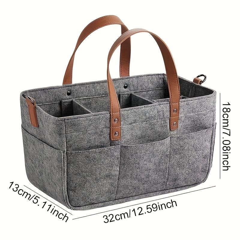 Large Baby Felt Storage Nursery Organizer Basket Infant Diaper Bag with Handle Caddy Changing Nappy Kids Storage Carrier