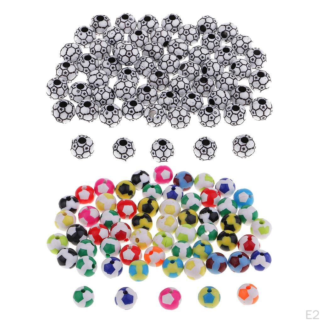 60 Pcs Mixed DIY Round Football Beads for Sewing Clothes Embellishment