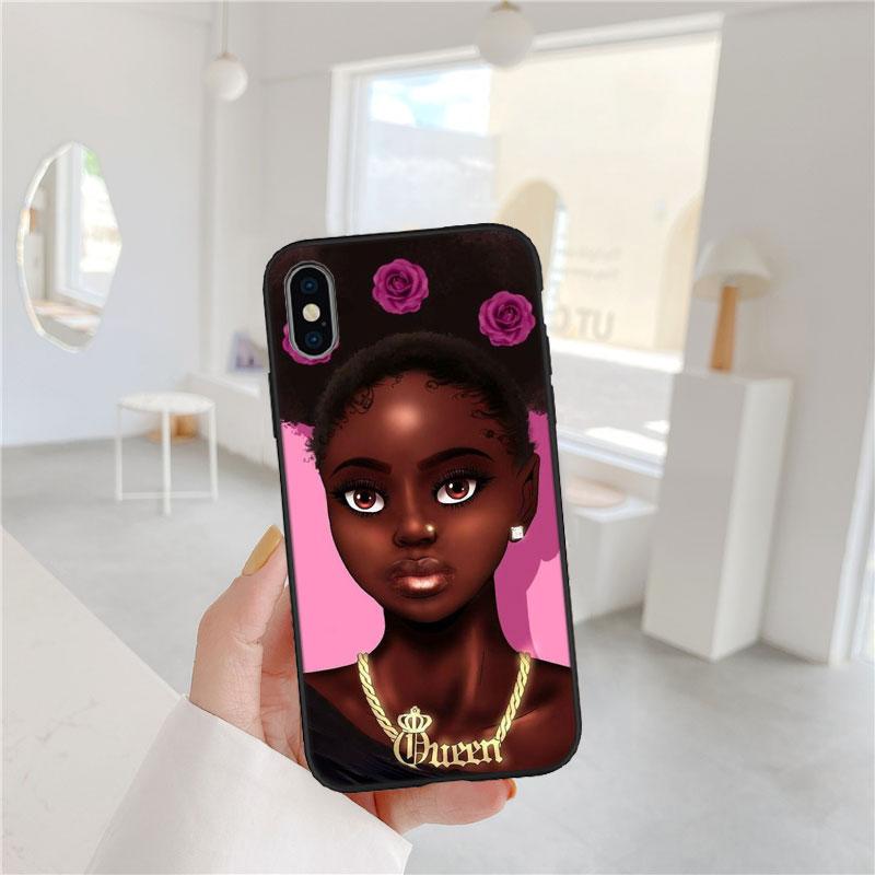 CJ88 Poppin Black Girl Soft Shell Phone Case for Xiaomi Poco C40 C50 C51 C55 C65 C71 C75 F3 F5 F6 F7 M2 M3 Pro Ultra