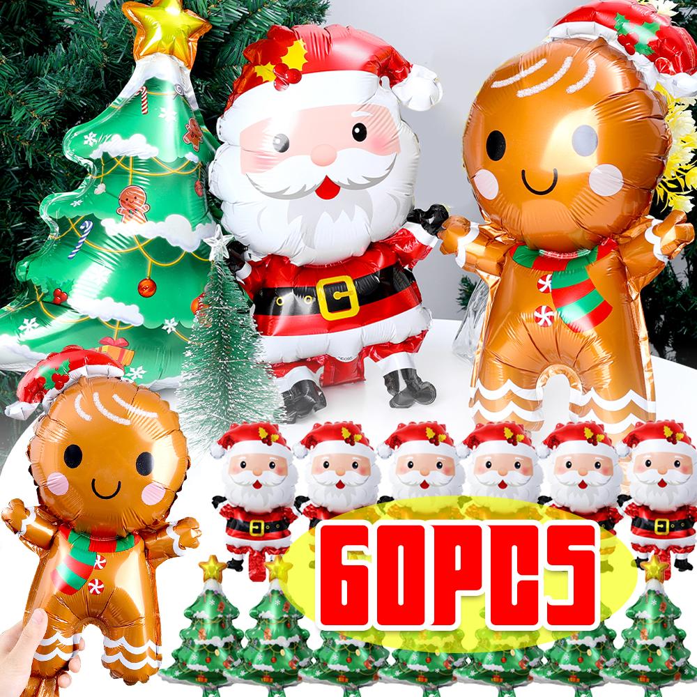 Wholesale Christmas Foil Balloons Gingerbread Man Santa Xmas Tree Aluminum Film Balloon Holiday Party Decorations Kids Toy Gifts