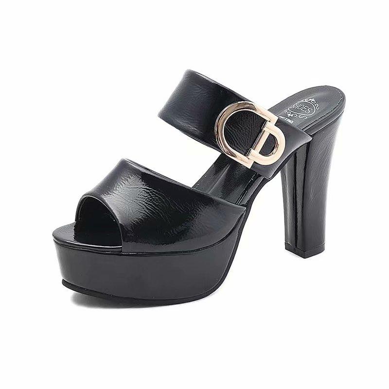 

Сандалии на каблуках женские летние модные туфли для женщин Сандалии на платформе с высоким каблуком женские роскошные дизайнерские сандалии повседневная женская обувь 34