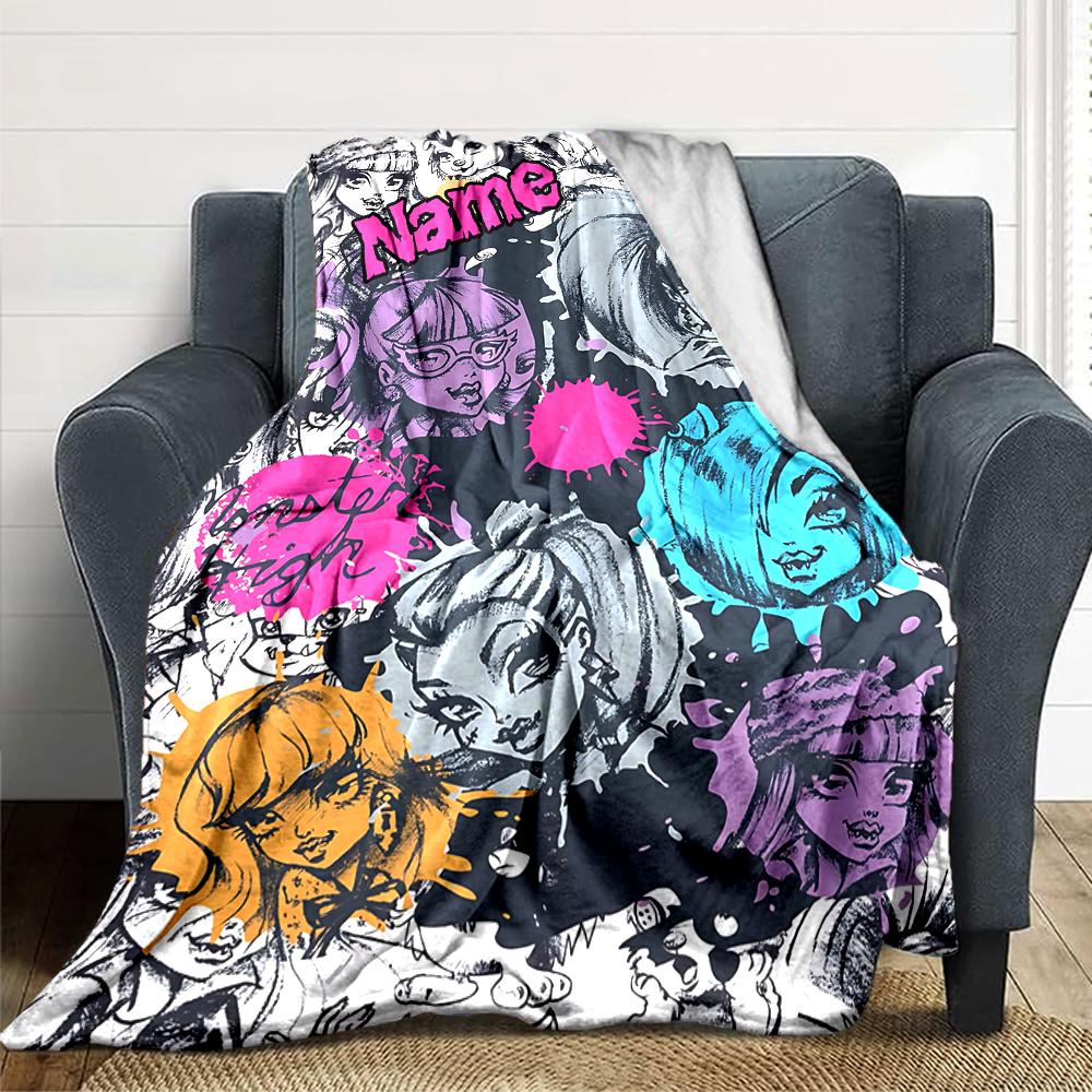 Custom Name Bold Beautiful Character Design Party Blanket For Couch Bed Plush Cozy Fuzzy Blanket Super Soft Warm Blankets For Fall And Winter 091636