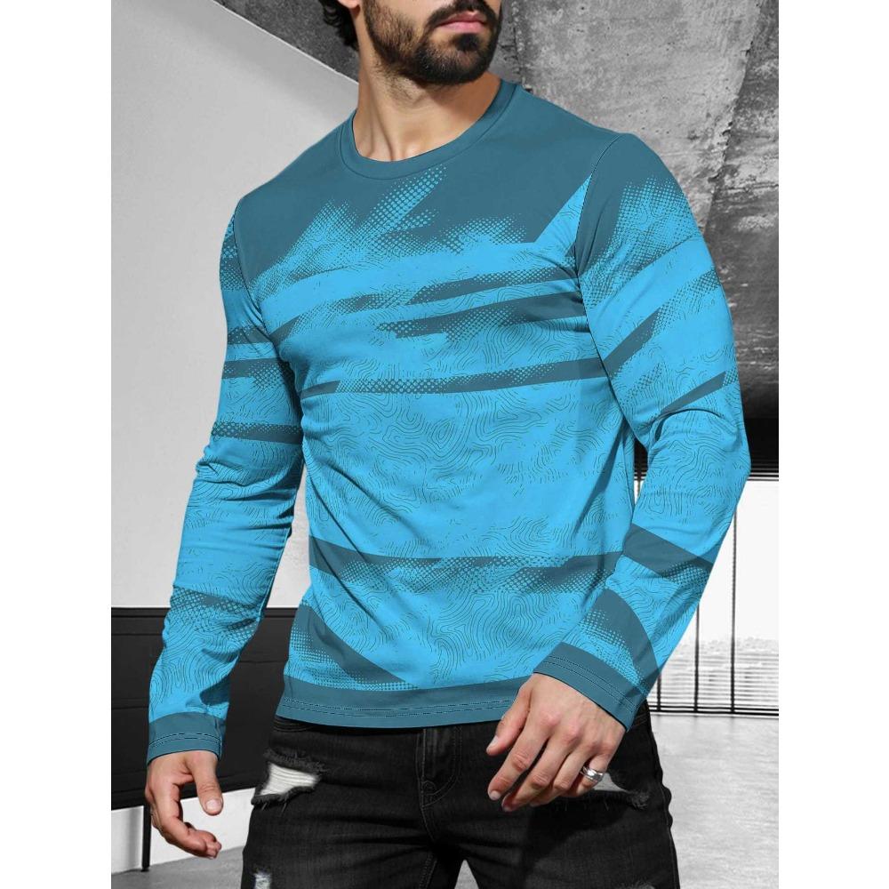 Men's Long Sleeved Casual Simple Style Fashionable Versatile Comfortable Casual Plus Size Men's T-shirt