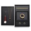 Stackable Black Jewelry Display Tray Elegant Black PU Jewelry Display Tray For Storing Rings And Necklaces Adornment