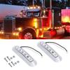 Marker Lamp, White LED -24V Truck Side Light Shoulder Light 6 Rows Luminous Plated