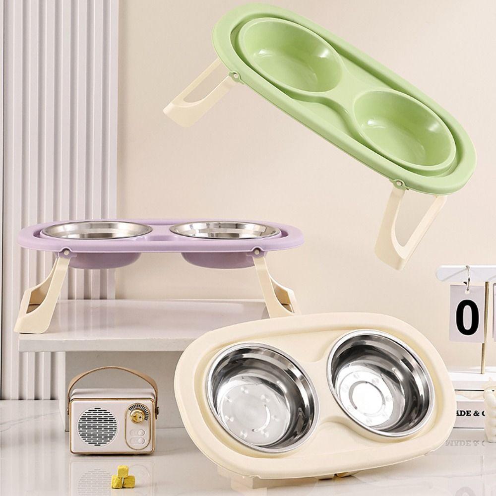 Non-Slip Cat Food Water Bowl Anti-flip Elevated Pet Feeder Bowl Pet Food Dispenser  Dog Accessories