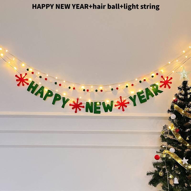 

Флаги Украшения Рождественская Сцена Макет Атмосфера Фон Принадлежности Стена Style E