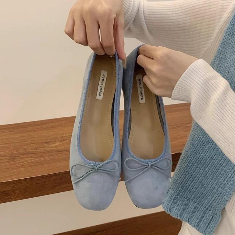 Retro Bow Single Shoes Female 2025 New Summer Within The High Female Shoes Red Ballet Flat Shoes Zapatos De Mujer