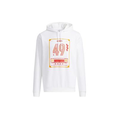 adidas Neo Casual Sport Printed Pullover Hoodie Men Tops White H52976