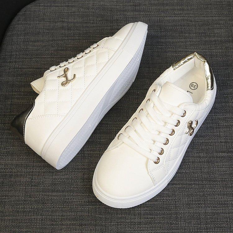 2025 spring, summer, autumn and winter foreign trade new women's shoes women's board shoes student shoes little white shoes low-top round head ribbon