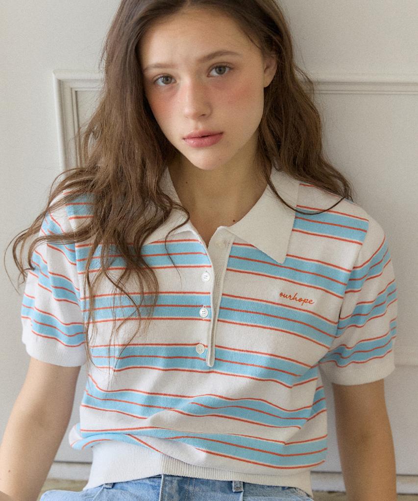 OURHOPE Tilly Striped Collar Knit - White