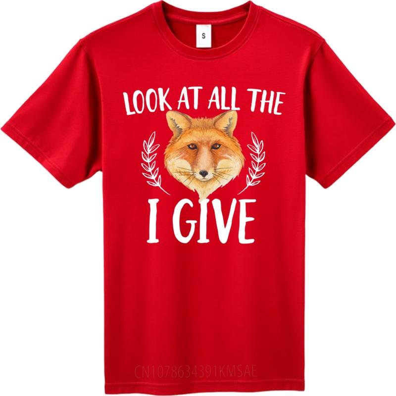 Soft Unisex Round Neck Tshirt Black Look At All The I Give Fox Everyday Unisex Teeshirt Oversized Tshirt Vintage Tshirt Unisexs Top