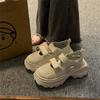 Soft Leather Sandals Thick Sole Summer New Hollow Breathable Mesh Sports Leisure Dad Shoes