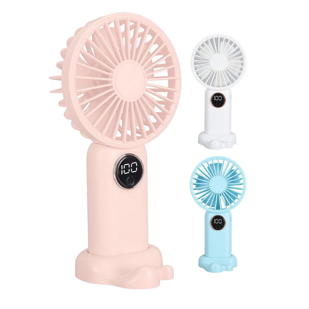 Handheld USB Fan with Base  Gears Wind Brushless Motor Rechargeable Silent Cooling Fan for Home Dor