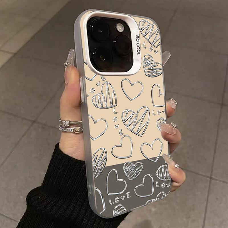 Luxury Trend English Letter Phone Case For iPhone 15 14 13 12 11 Pro Max Mini X XR XS 7 8 Plus SE2 Lens Protection Plating Cover