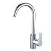 Kitchen Faucet Swivel Basin Sink Faucet Cold Hot Mixer Water Tap Polished Chrome Single Handle Deck Mounted Bathroom Faucet