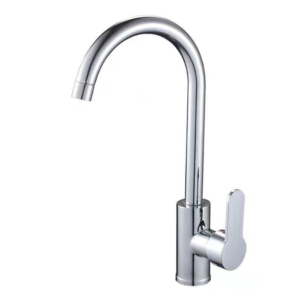 Kitchen Faucet Swivel Basin Sink Faucet Cold Hot Mixer Water Tap Polished Chrome Single Handle Deck Mounted Bathroom Faucet