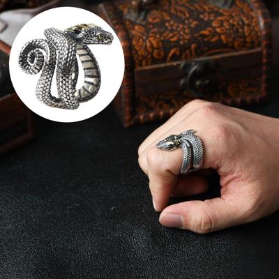 Männer Python Ring Retro Einstellbare Detail Glatte Gute Öffnung Individuelle Finger Ring Party