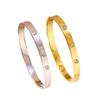 Fashion Diamond-Studded Titanium Steel Heart Bracelet with Peach Heart Buckle