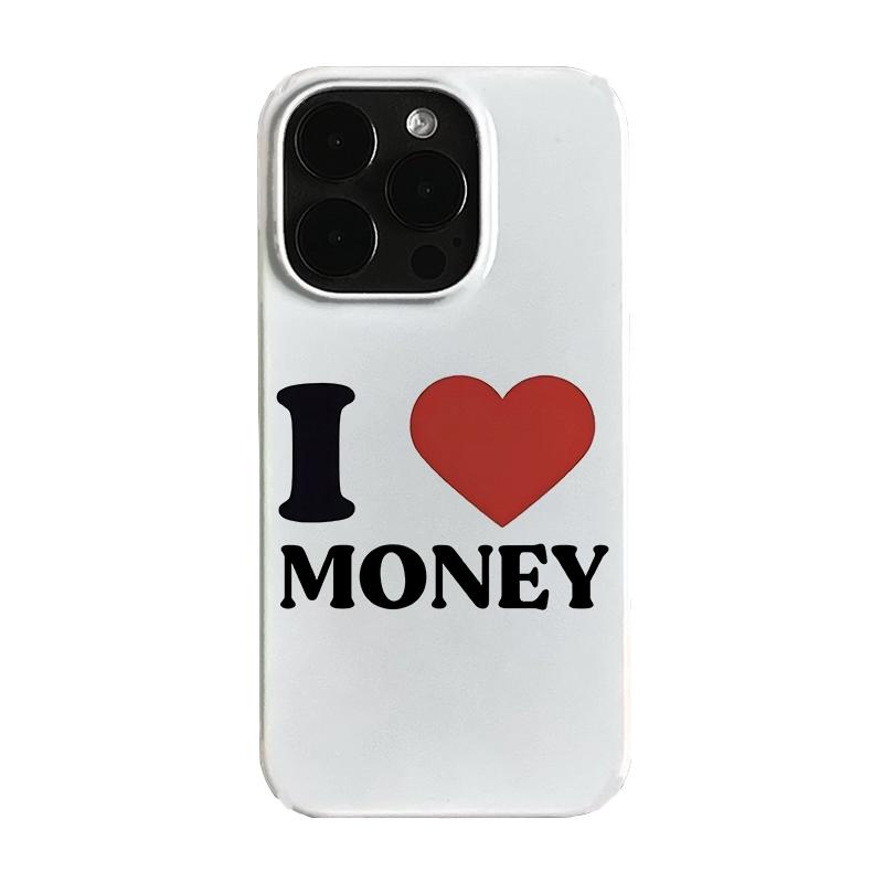 

Simple Letters I Love Money Creative Phone Case for iPhone 17AIR 16 15 14 13 12 11 PRO MAX X XS XR 7 8 PLUS Y2K Minimalism Cover iPhone 12