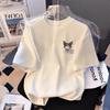 Cotton short-sleeved t-shirt pure width 2025 new summer women's half-sleeved foreign-style top t-shirt