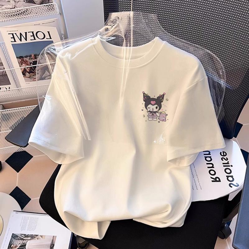 Cotton short-sleeved t-shirt pure width 2025 new summer women's half-sleeved foreign-style top t-shirt