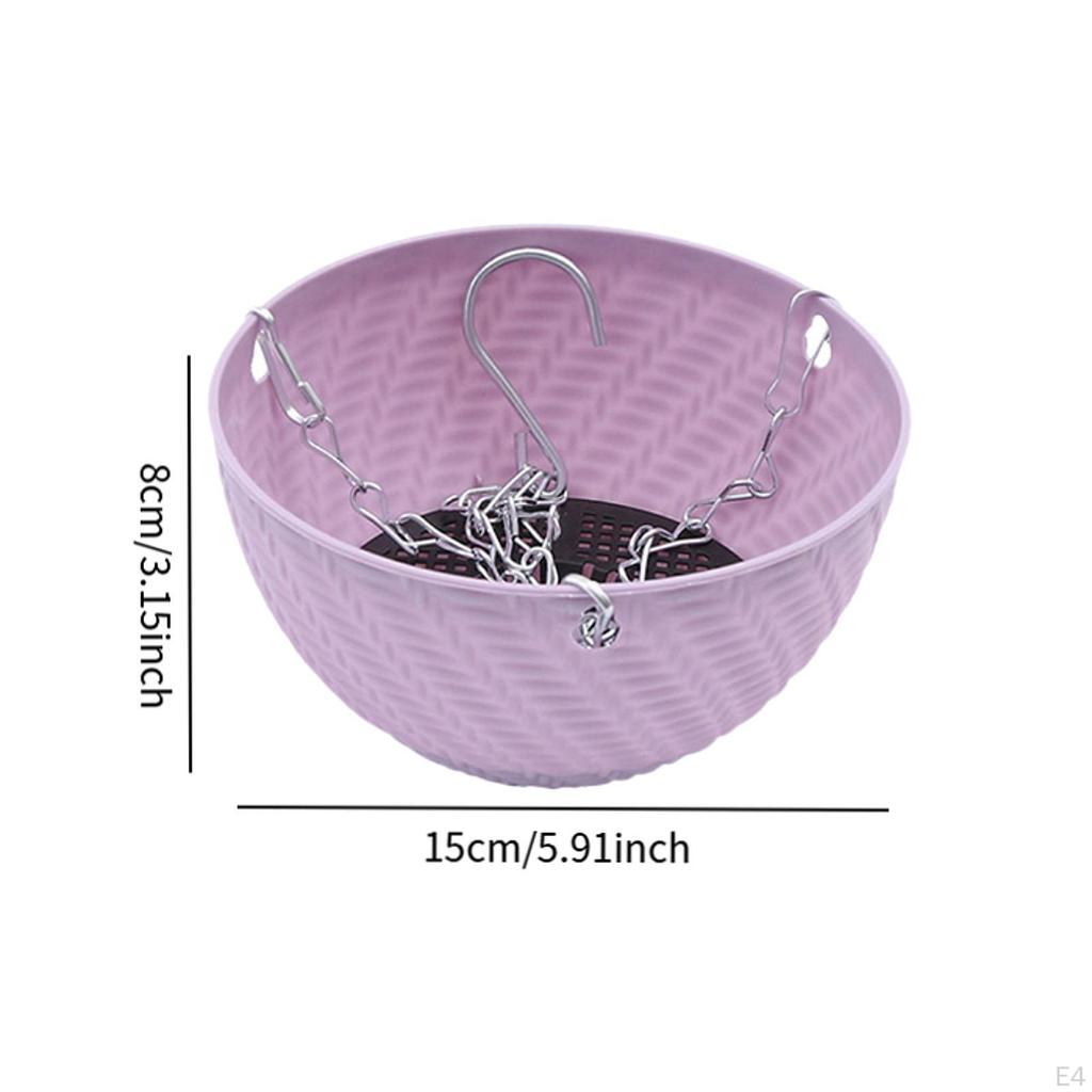 Hanging Basket Plant Pot Flower Bowl with Built-in Water Reservoir And