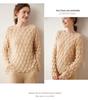 Cashmere Openwork Feather Knit Round Neck Long Sleeve Sweater
