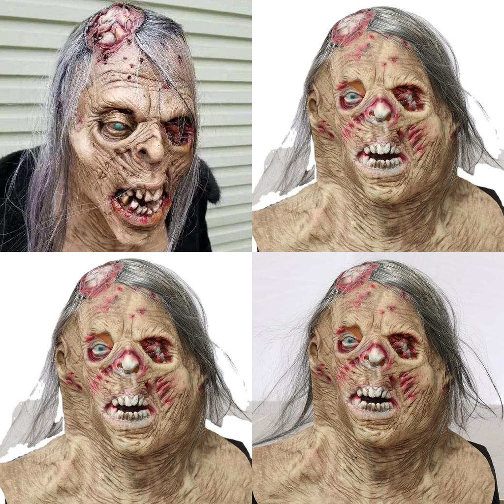 Latex-Zombie-Maske für Halloween-Kostüm und Spukhaus-Partys