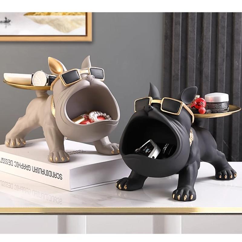 Home Decoration Ornaments Entrance Keys Storage Modern Creative Luxury Design Cute Dog Storage Tray Figurines Crafts Funny Gifts