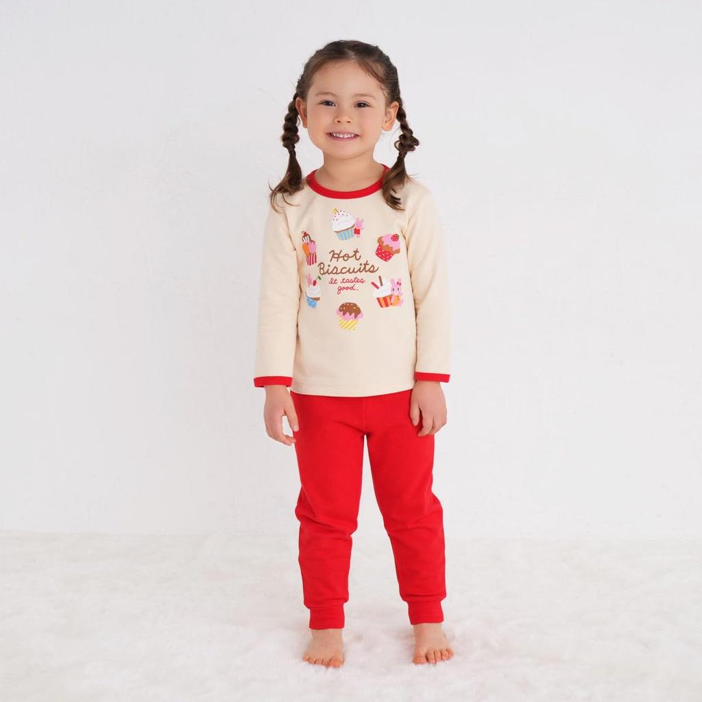 MIKIHOUSE HOT BISCUITS Loungewear for Boys and Girls, Children's Clothing, Red, Size 80cm, 73-7302-497